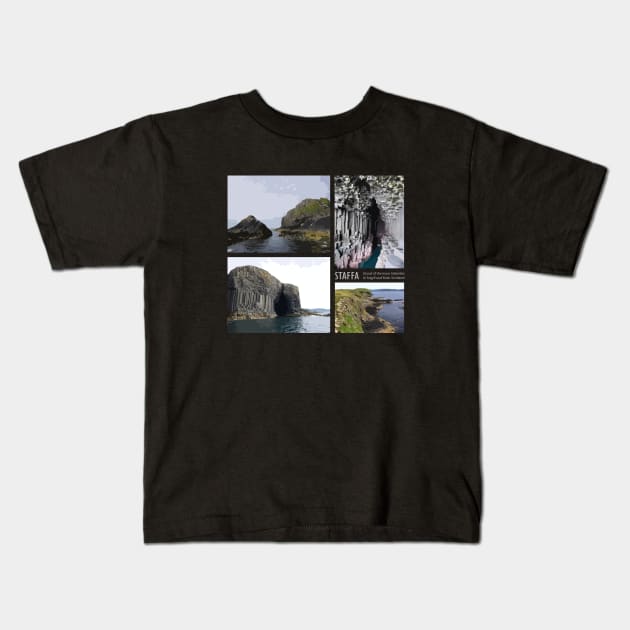 Staffa Island Kids T-Shirt by TinyPrinters